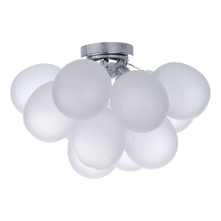 Dar BUB5202 | Bubbles 4 Light Flush | Polished Chrome & Frosted Glass