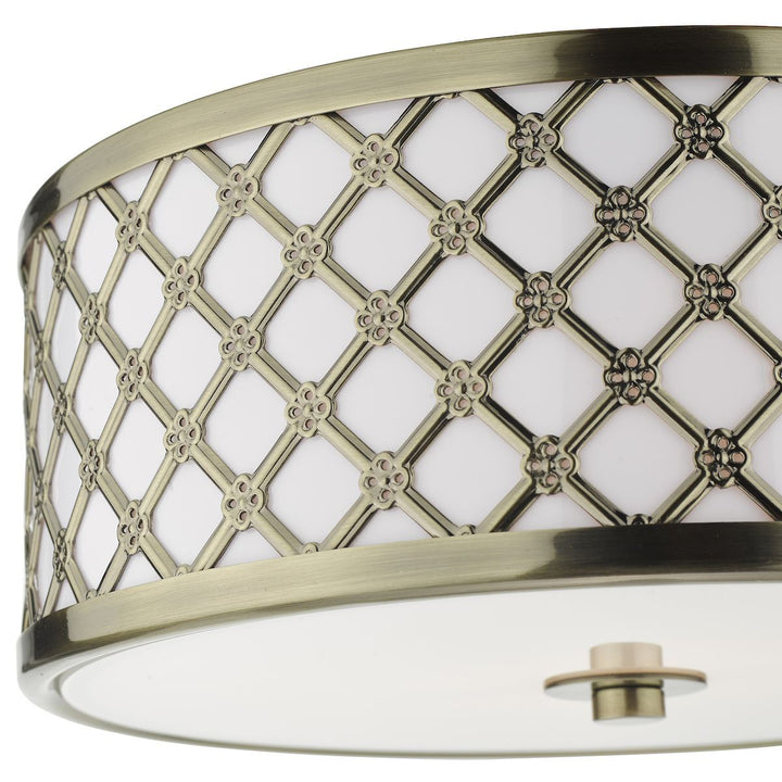 Dar Lighting CIV5275 | Civic | Small 2 Light Flush Ceiling Light | Frosted Glass