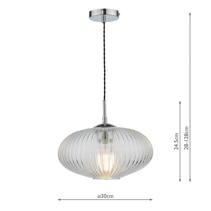 Dar EDM0150 | Edmond | Single Pendant Light | Polished Chrome