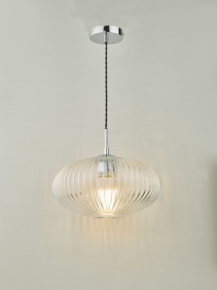 Dar EDM0150 | Edmond | Single Pendant Light | Polished Chrome