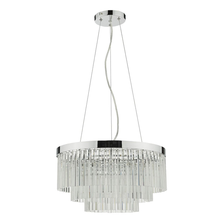 Dar GIO0508 | Giovana Pendant | 5-Light | Polished Chrome & Clear Glass