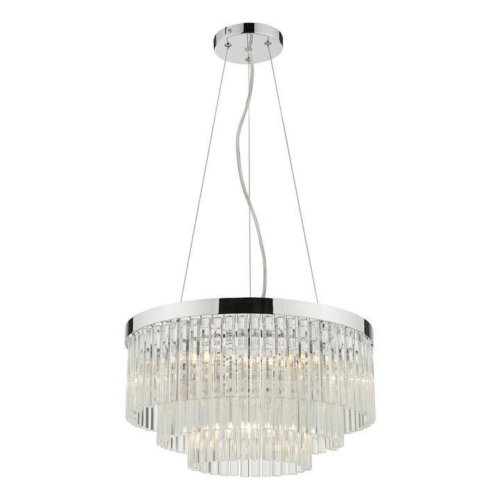 Dar GIO0508 | Giovana Pendant | 5-Light | Polished Chrome & Clear Glass