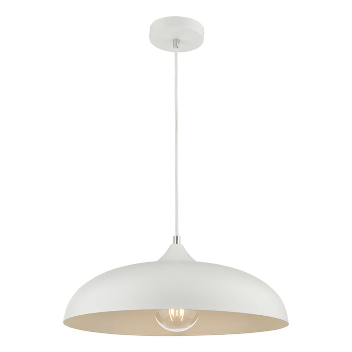 Dar KAE012 Kaelan 1 Light Single Pendant White