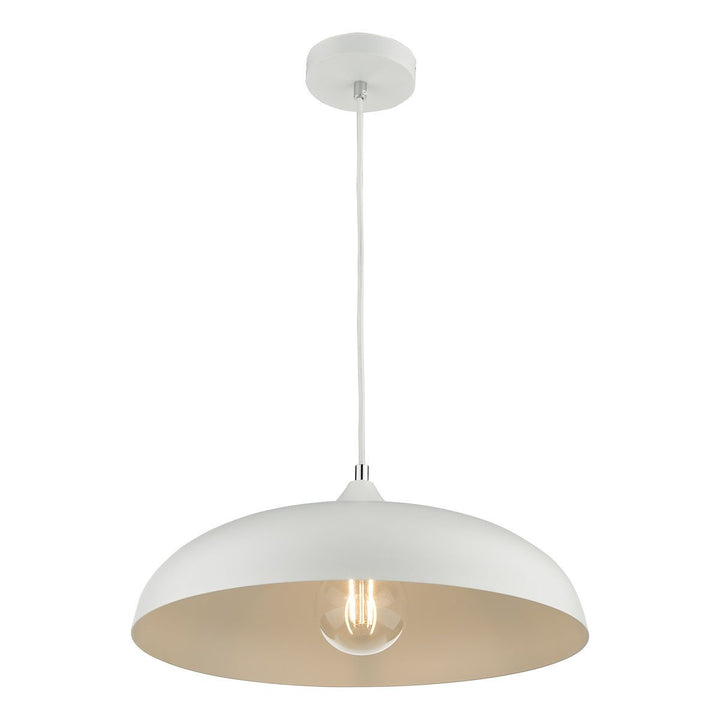 Dar KAE012 Kaelan 1 Light Single Pendant White