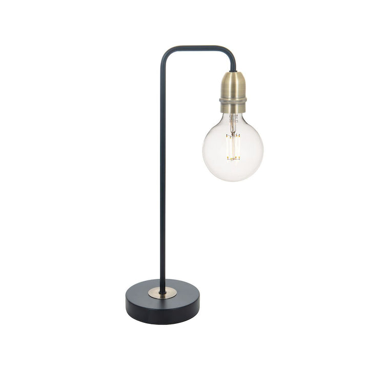 Dar KIE4222 Kiefer Table Lamp Black And Antique Brass