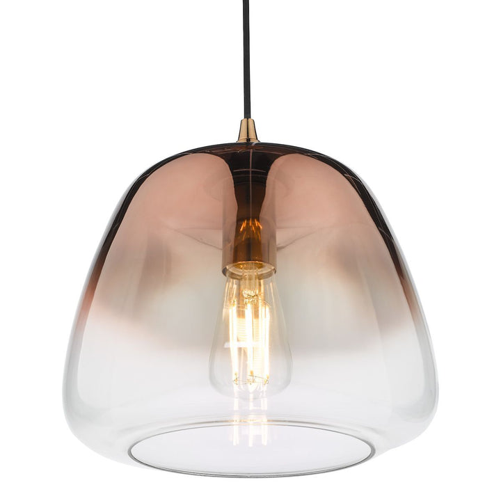 Dar KLA0164 | Klaxon | 1-Light Pendant | Ombre Copper Glass