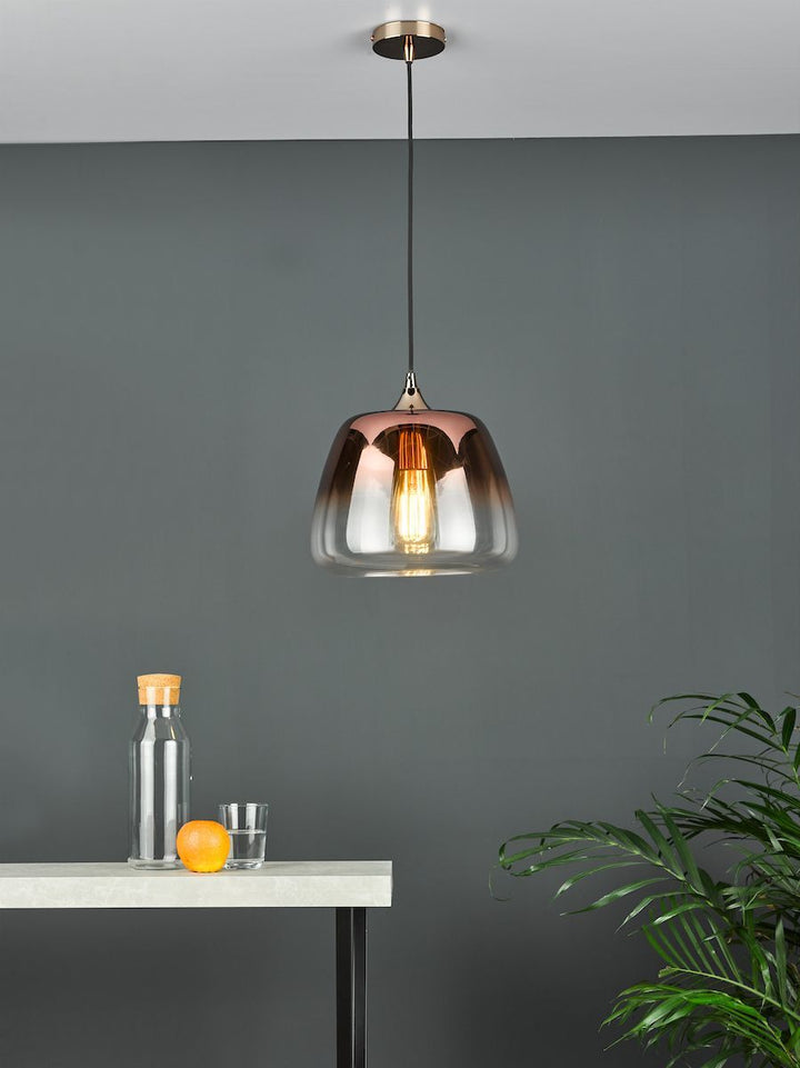 Dar KLA0164 | Klaxon | 1-Light Pendant | Ombre Copper Glass