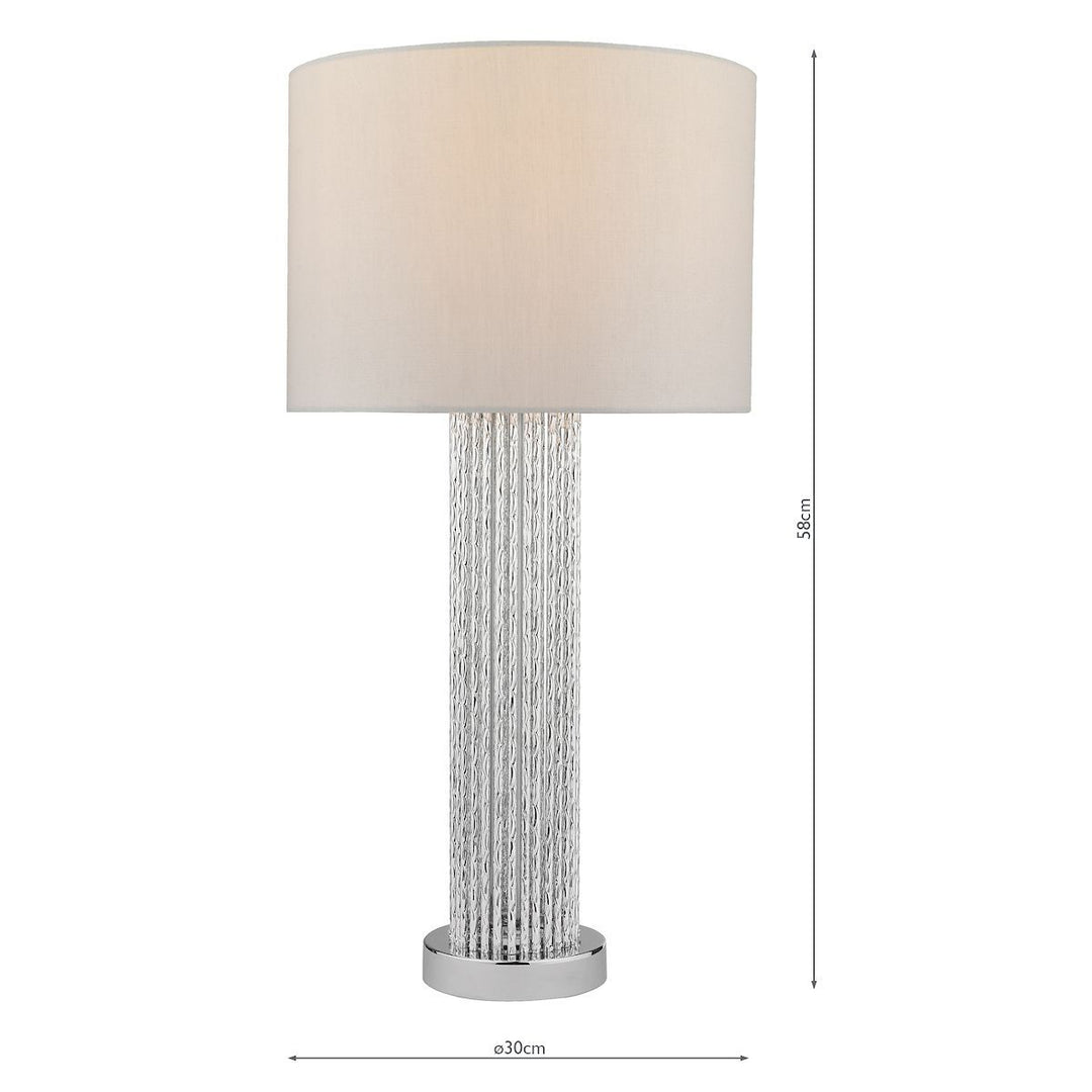 Dar LAZ4239 | Lazio Table Lamp | Satin Silver with Faux Silk Shade