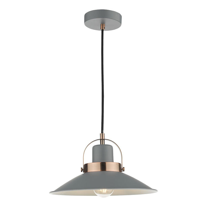 Dar LID0139 Liden 1 Light Single Pendant Graphite Copper