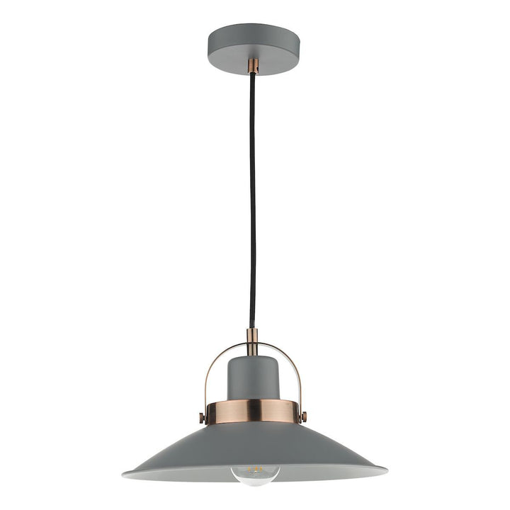 Dar LID0139 Liden 1 Light Single Pendant Graphite Copper