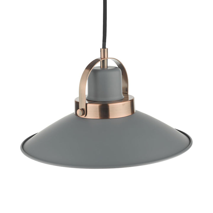 Dar LID0139 Liden 1 Light Single Pendant Graphite Copper