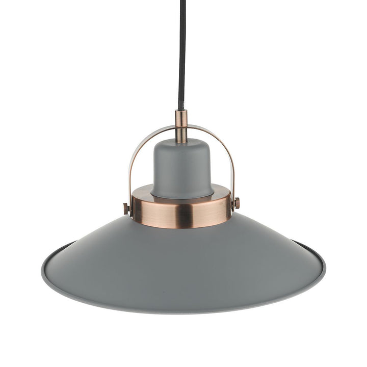 Dar LID0139 Liden 1 Light Single Pendant Graphite Copper