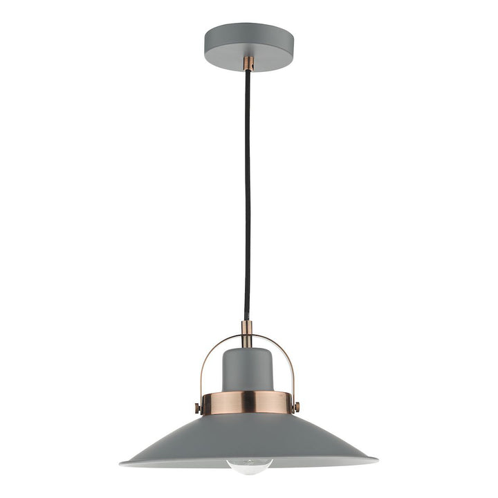 Dar LID0139 Liden 1 Light Single Pendant Graphite Copper