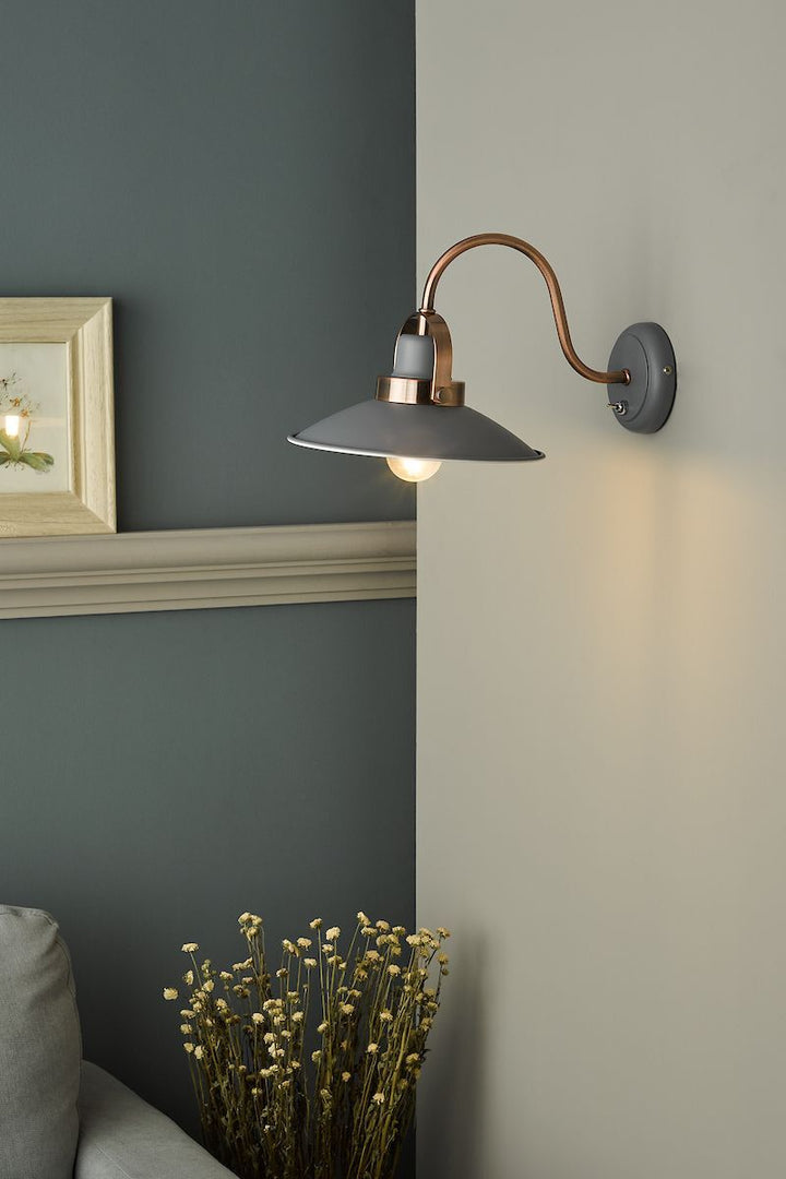 Dar LID0739 Liden Single Wall Light Graphite Copper