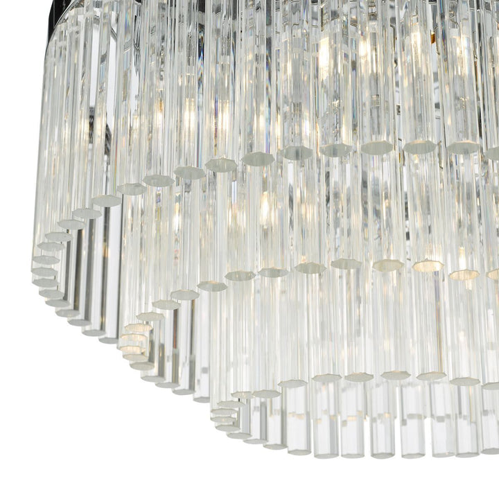 Dar LOG5408 | Logan Flush Ceiling Light | Polished Chrome & Glass