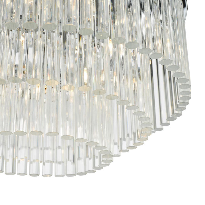 Dar LOG5408 | Logan Flush Ceiling Light | Polished Chrome & Glass