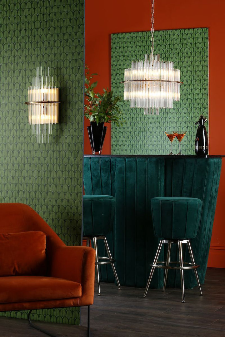 Dar LUK0935 | Lukas | 2 Light Wall Light | Antique Gold & Glass Elegance