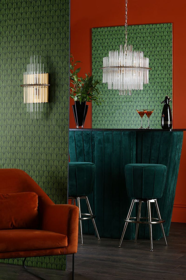 Dar LUK0935 | Lukas | 2 Light Wall Light | Antique Gold & Glass Elegance