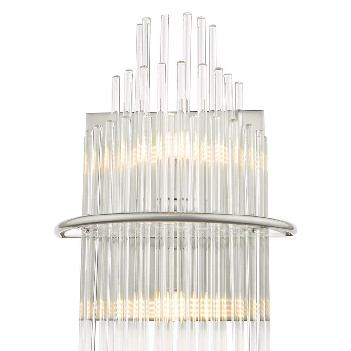 Dar LUK0950 | Lukas | 2 Light Wall Light | Polished Chrome & Glass