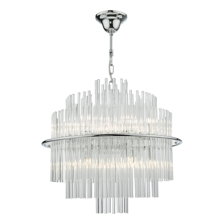 Dar LUK1750 | Lukas | 13 Light Pendant | Polished Chrome & Glass