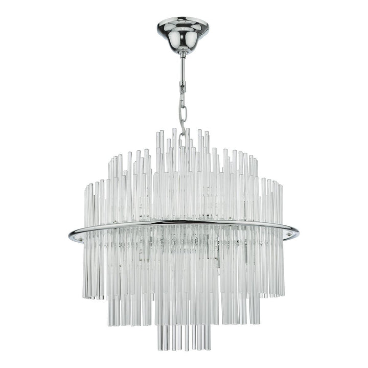 Dar LUK1750 | Lukas | 13 Light Pendant | Polished Chrome & Glass