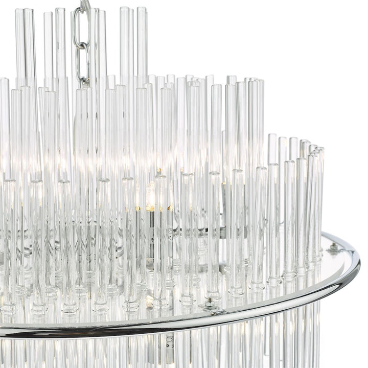 Dar LUK1750 | Lukas | 13 Light Pendant | Polished Chrome & Glass