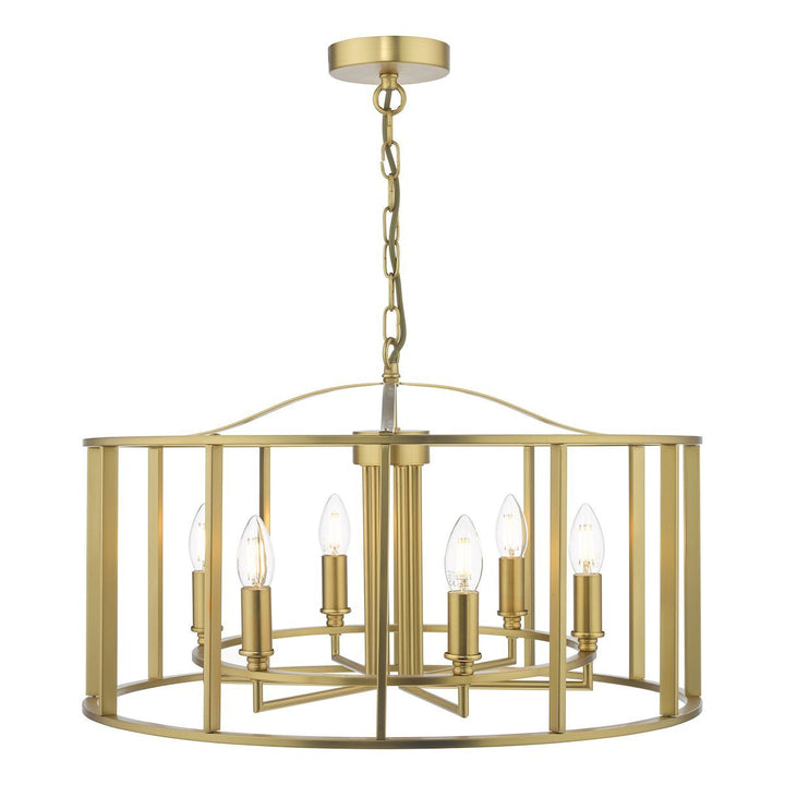 Dar MYK0663 | Myka | 6-Light Pendant in Brushed Bronze