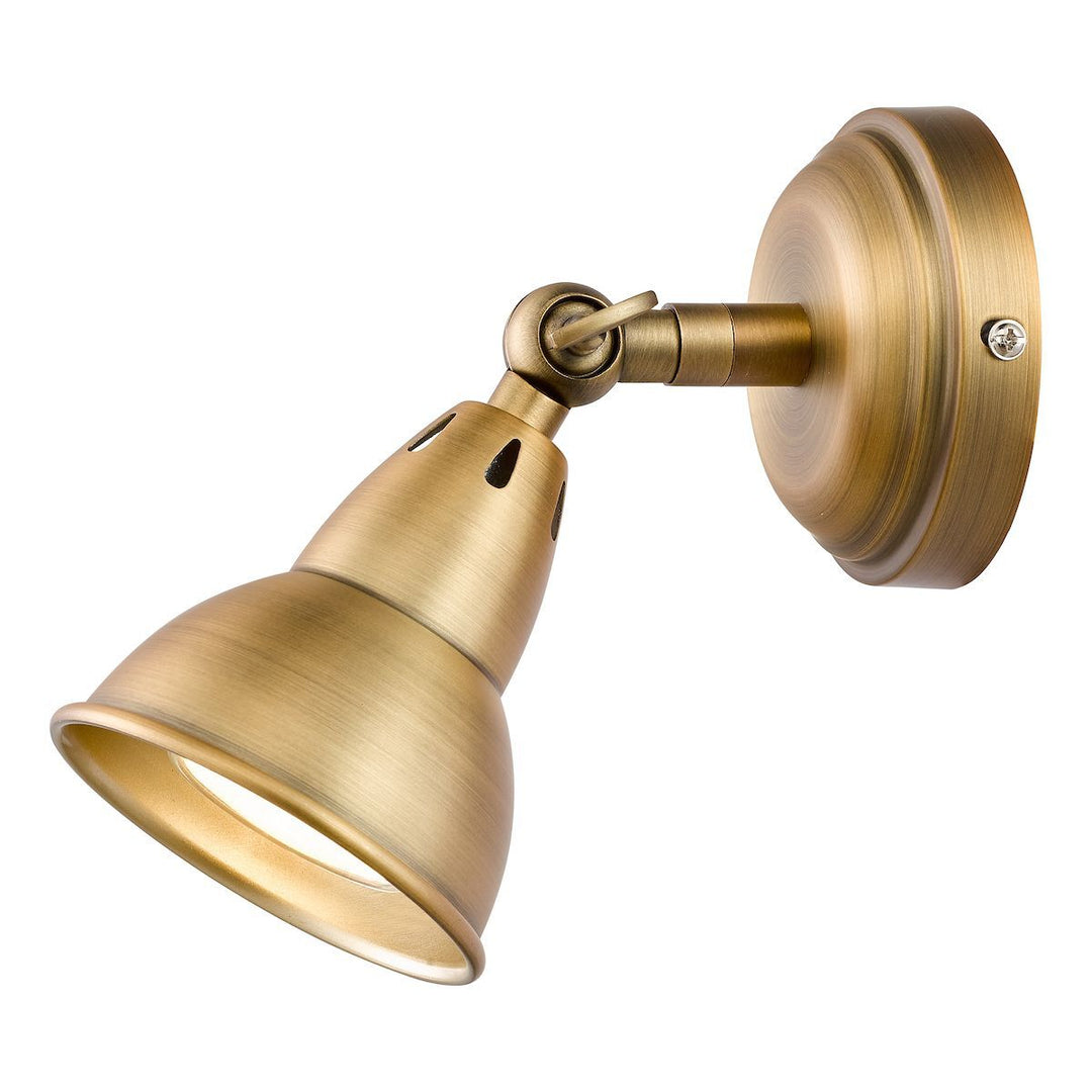 Dar NAT0742 | Nathaniel | 1 Light Single Spotlight Aged Brass