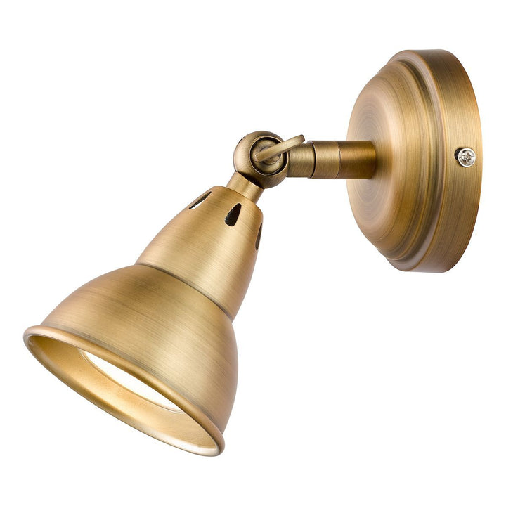 Dar NAT0742 | Nathaniel | 1 Light Single Spotlight Aged Brass