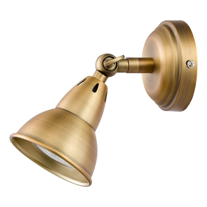 Dar NAT0742 | Nathaniel | 1 Light Single Spotlight Aged Brass
