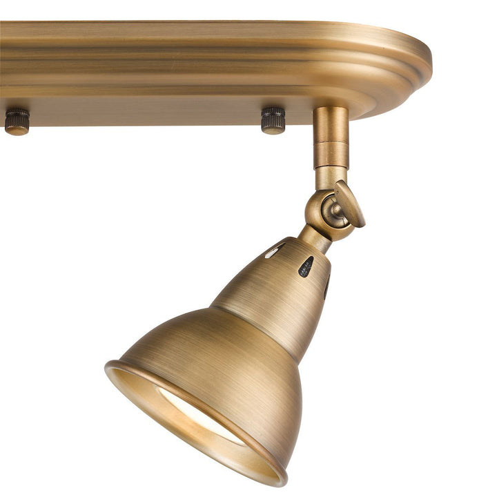 Dar NAT7542 | Nathaniel | 2 Light Plate Spotlight | Aged Brass