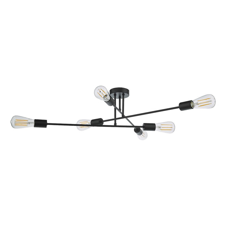 Dar NEV6422 Neve 6 Light Flush Matt Black