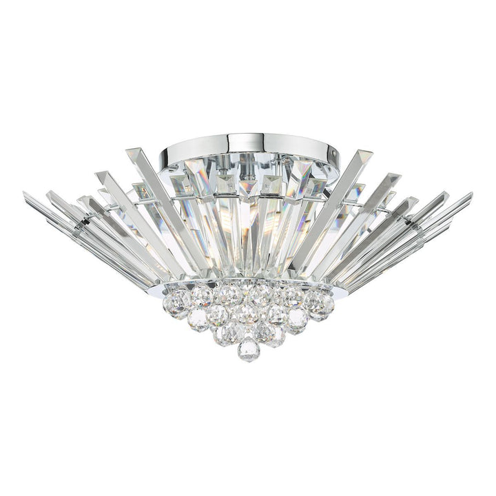 Dar NIM5050 | Nimbus 5-Light Flush | Polished Chrome & Crystal