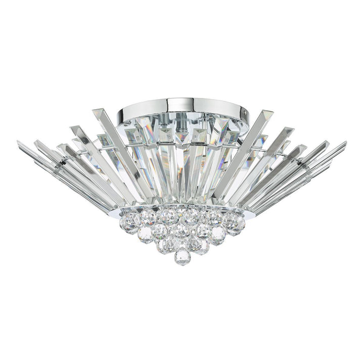 Dar NIM5050 | Nimbus 5-Light Flush | Polished Chrome & Crystal