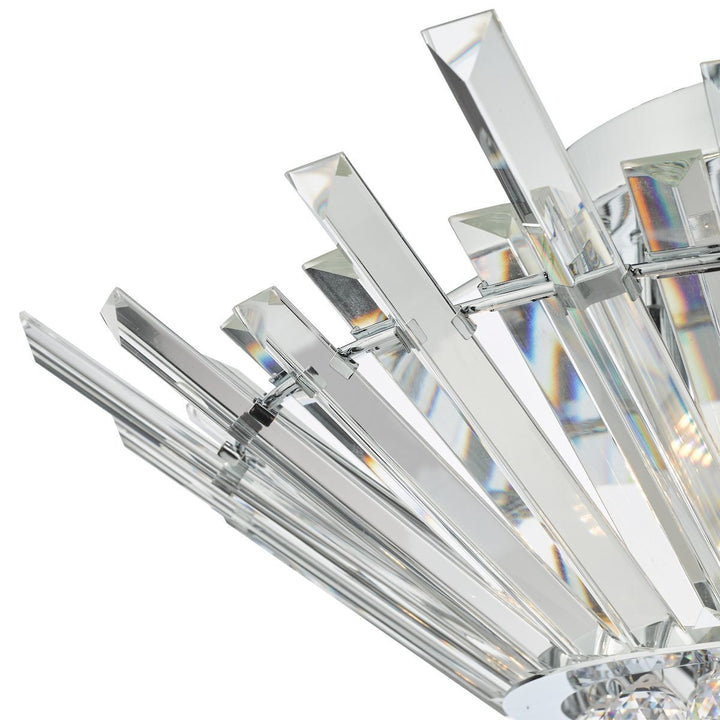 Dar NIM5050 | Nimbus 5-Light Flush | Polished Chrome & Crystal