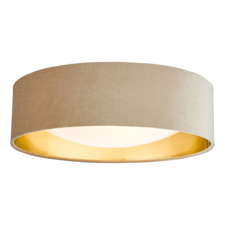 Dar NYS5001 | Nysa 2-Light Flush | Velvet Taupe Shade 40cm