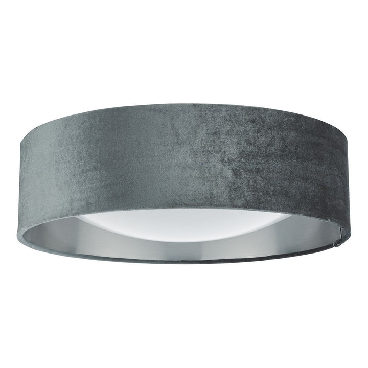 Dar NYS5061 | Nysa 2-Light Flush | Velvet Dark Grey Shade 40cm