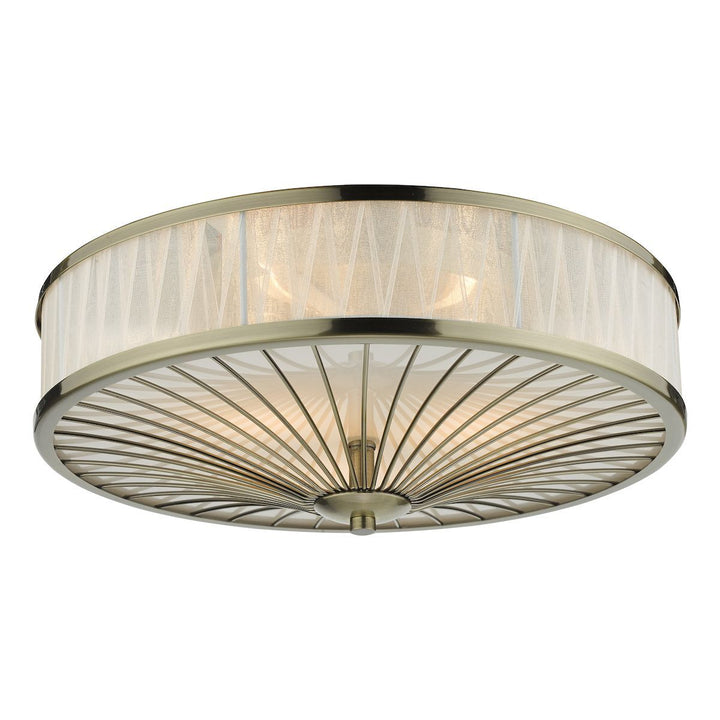 Dar OSL5075 | Oslo 3 Light Flush | Antique Brass