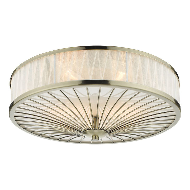 Dar OSL5075 | Oslo 3 Light Flush | Antique Brass