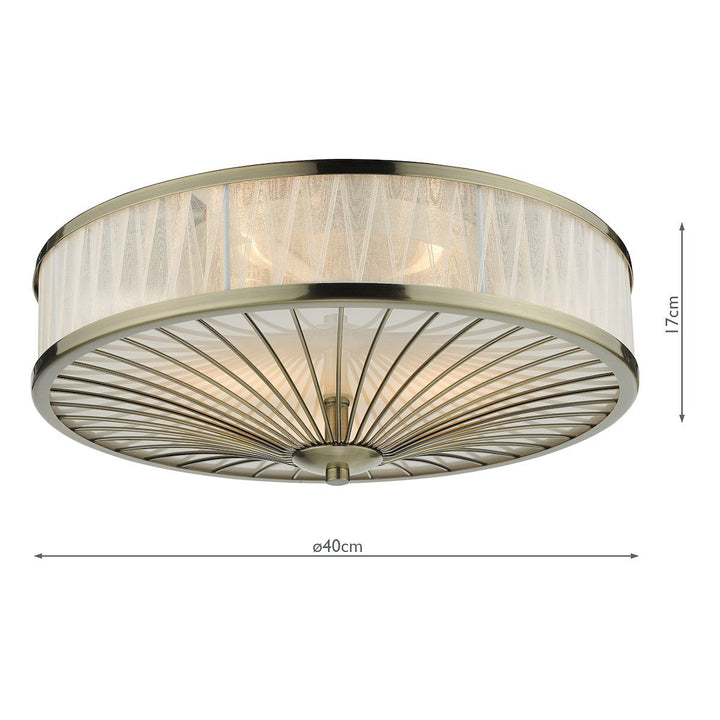 Dar OSL5075 | Oslo 3 Light Flush | Antique Brass