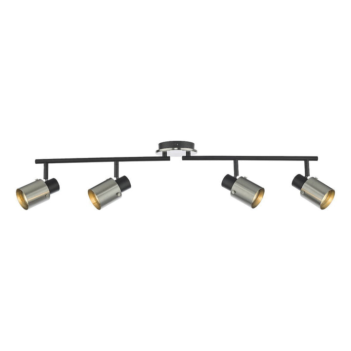 Dar RYA8438 | Ryan | 4 Light Bar Spotlight | Brushed Nickel & Matt Black