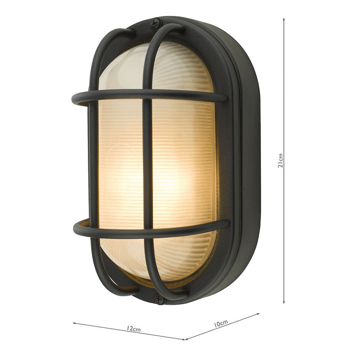 Dar SAL5222 | Salcombe | Small Outdoor Wall Light | Matt Black | IP44