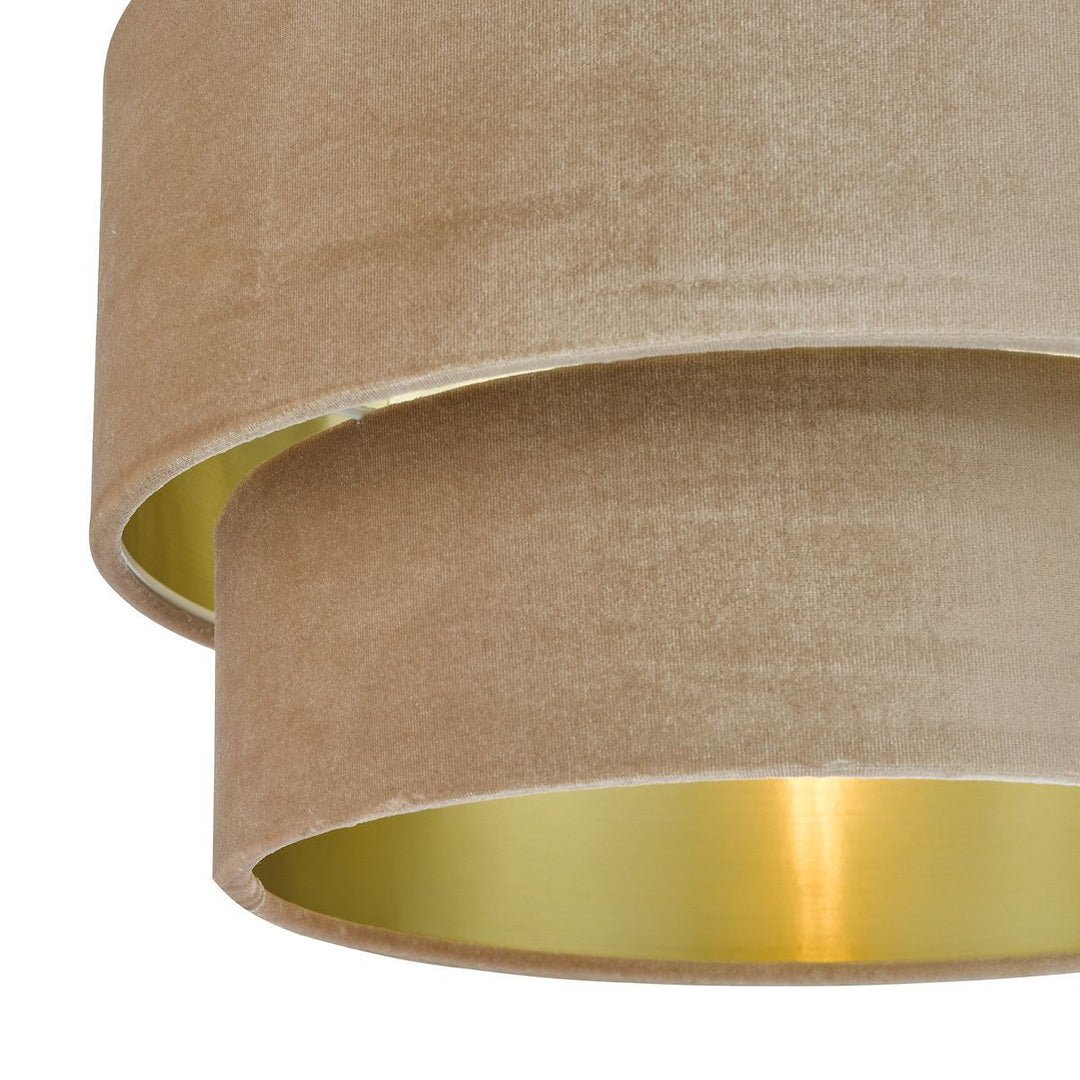 Dar SUV8601 Suvan Easy Fit Tired Velvet Shade Taupe With Gold Lining