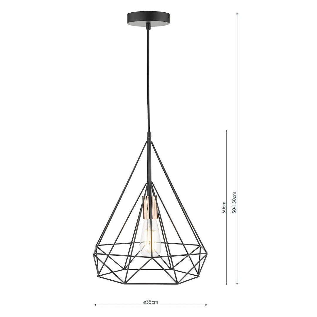 Dar SWO0122 | Sword Pendant | Black Frame with Copper Accent