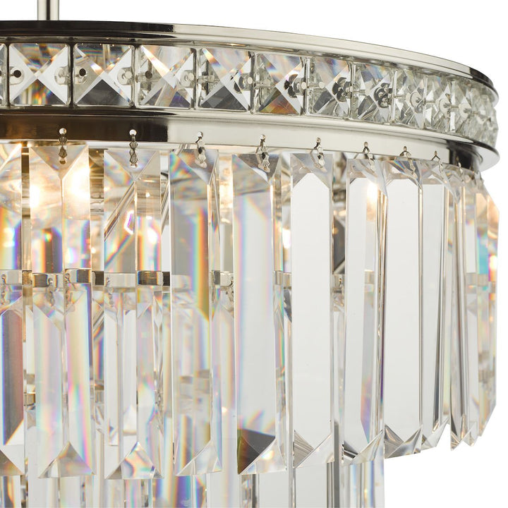 Dar VYA0432 | Vyana 4 Light Pendant | Polished Nickel Crystal