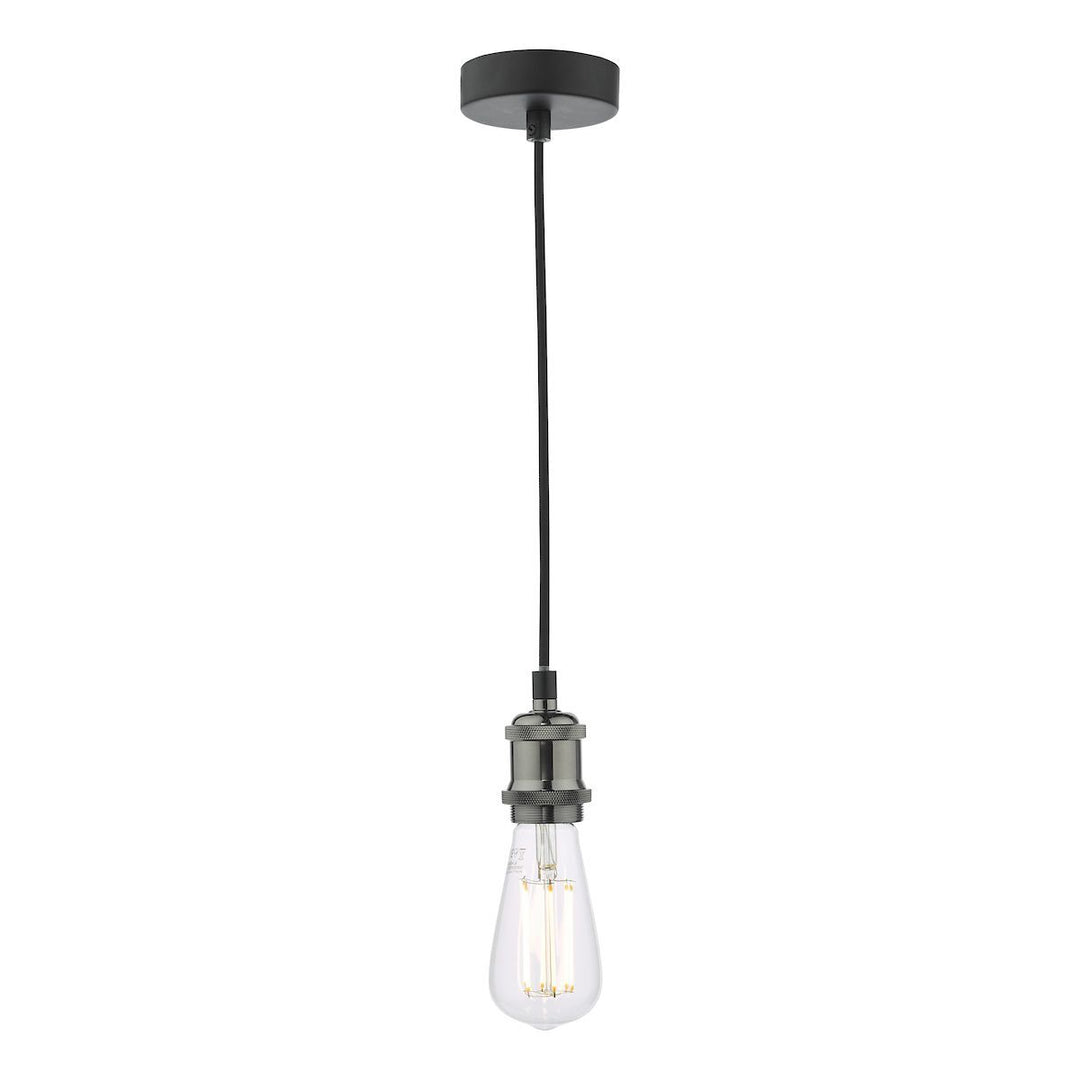 Dar WAC0161 Waco 1 Light E27 Suspension Black Chrome Matt Black