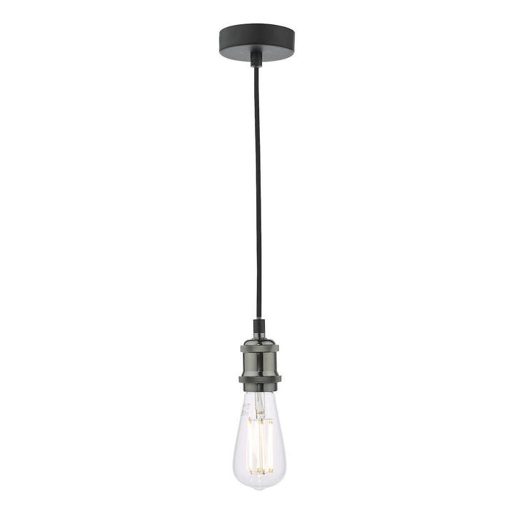 Dar WAC0161 Waco 1 Light E27 Suspension Black Chrome Matt Black