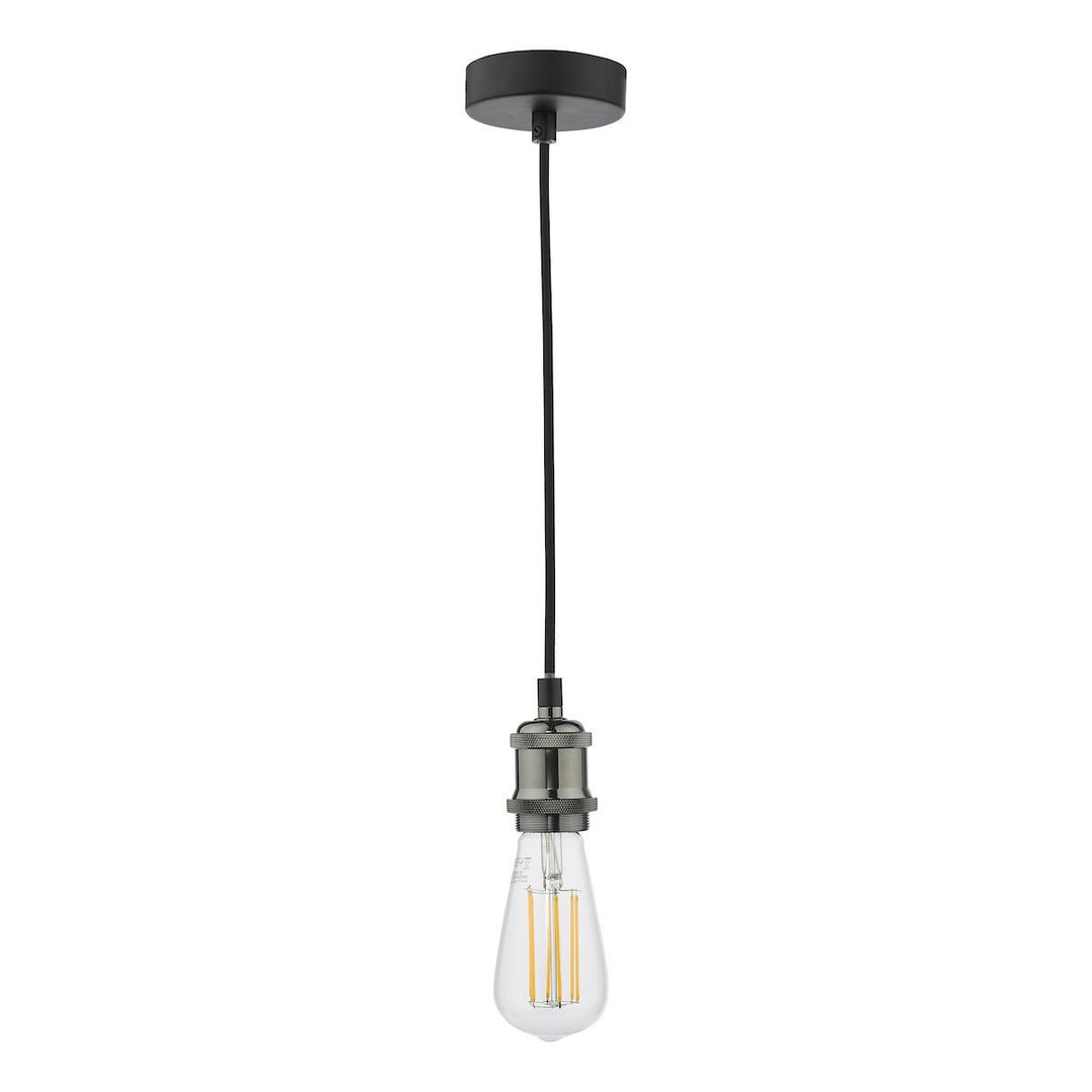 Dar WAC0161 Waco 1 Light E27 Suspension Black Chrome Matt Black