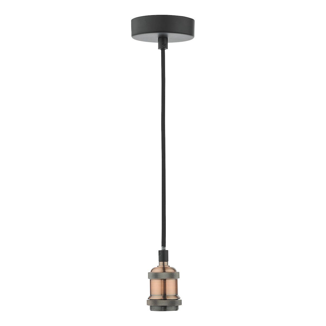 Dar WAC0164 Waco 1 Light E27 Suspension Antique Copper Matt Black