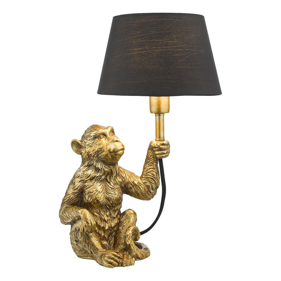 Dar ZIR4235 | Zira Monkey Table Lamp | Gold with Shade